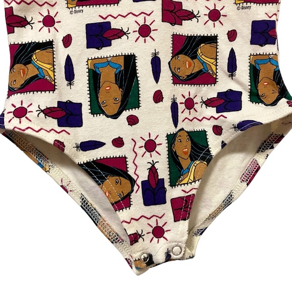 Vintage 90's Disney Pocahontas All Over Print Bodysuit - Picture 5 of 15